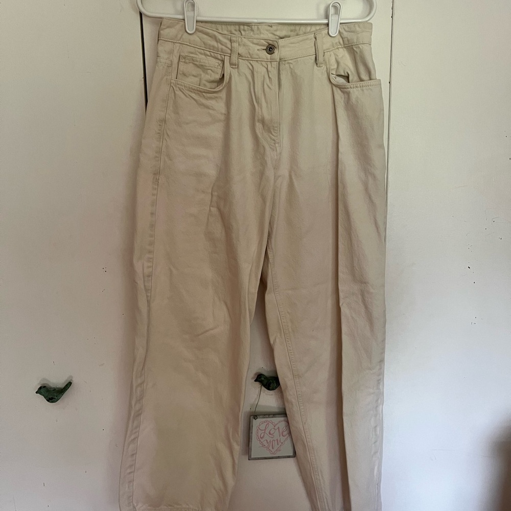 Collusion Straight Leg Cream Jeans